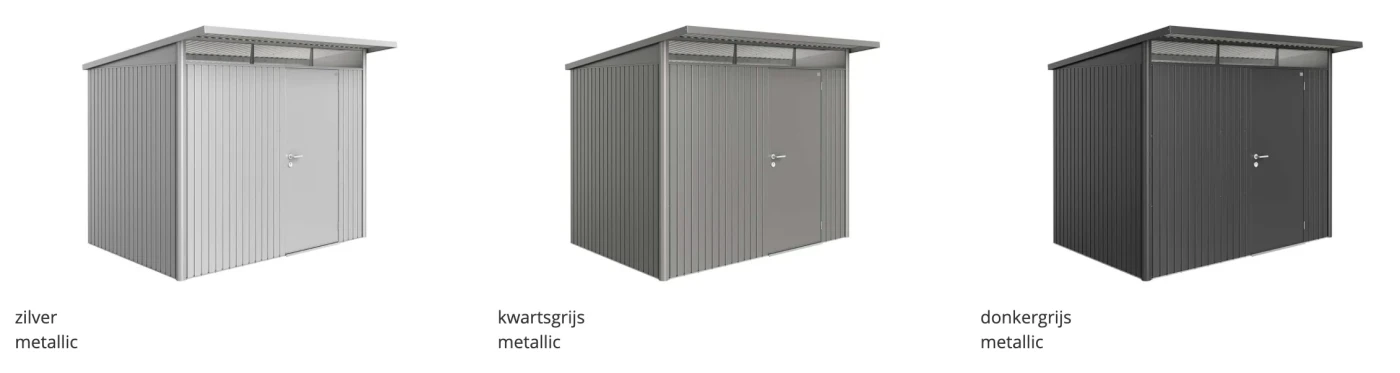 Biohort berging avantgarde met enkele deur donkergrijs, 180 x 380 x 222 cm, A4 - Afbeelding 1